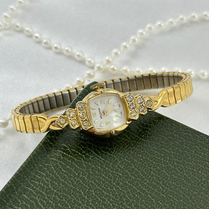 Dainty Gold Art Deco Wind-Up Cocktail Watch