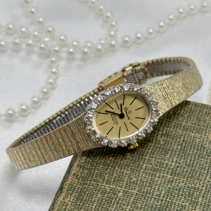Gold Diamanté Deauville Oval Dial Watch