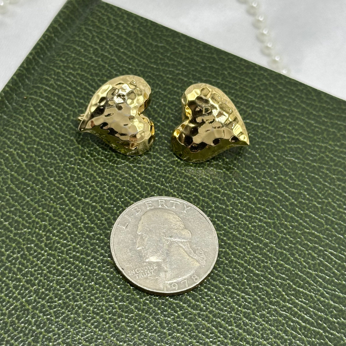 Gold Heart Clip On Earrings