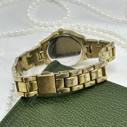 Gold Kenneth Cole Vintage Tank Watch with Mother of Pearl Dial