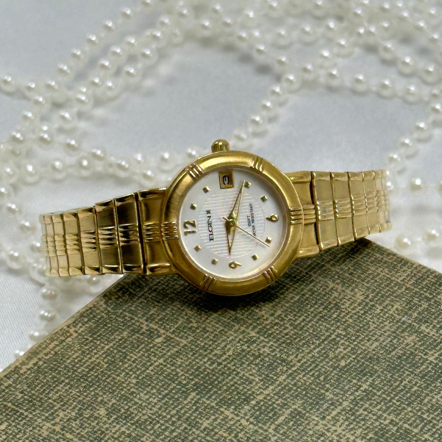 Gold Elgin II Watch with Date Display