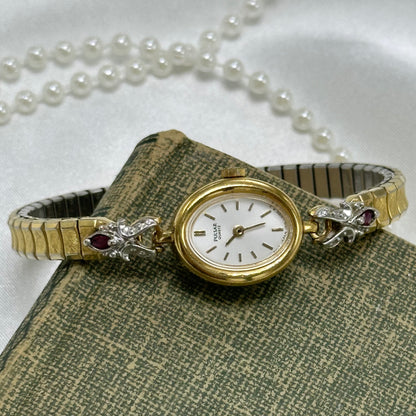Dainty Ruby Pulsar Watch with Oval Dial