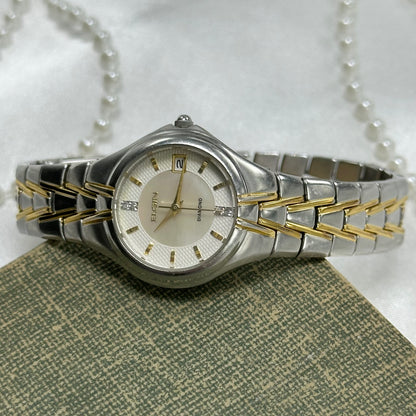 Two-Tone Elgin Watch with Mother of Pearl Dial