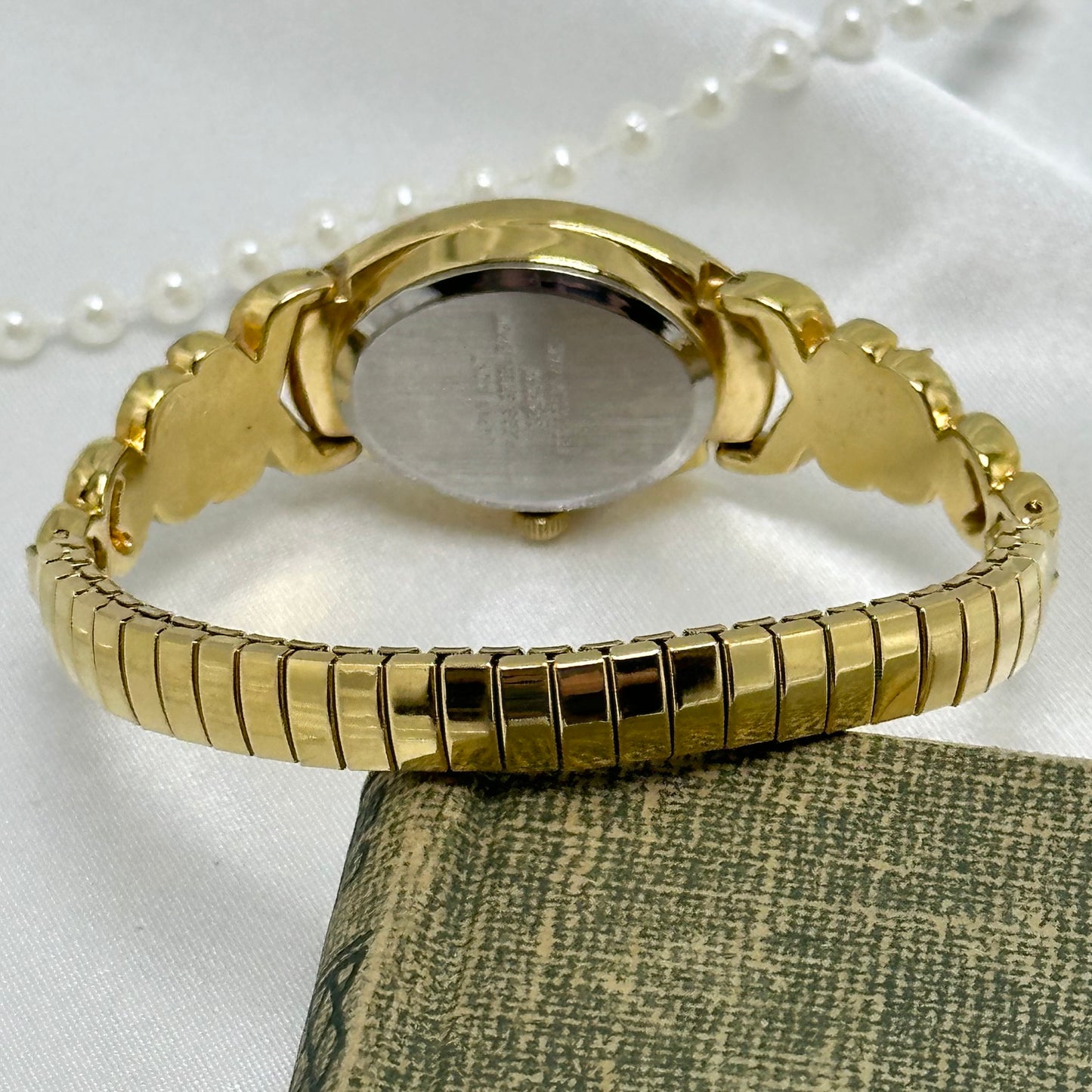 Diamanté and Pearl Watch with Mother of Pearl Dial