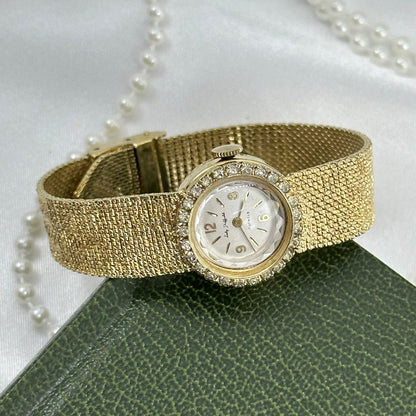Diamanté Wind-Up 17 Jewels Round Dial Watch