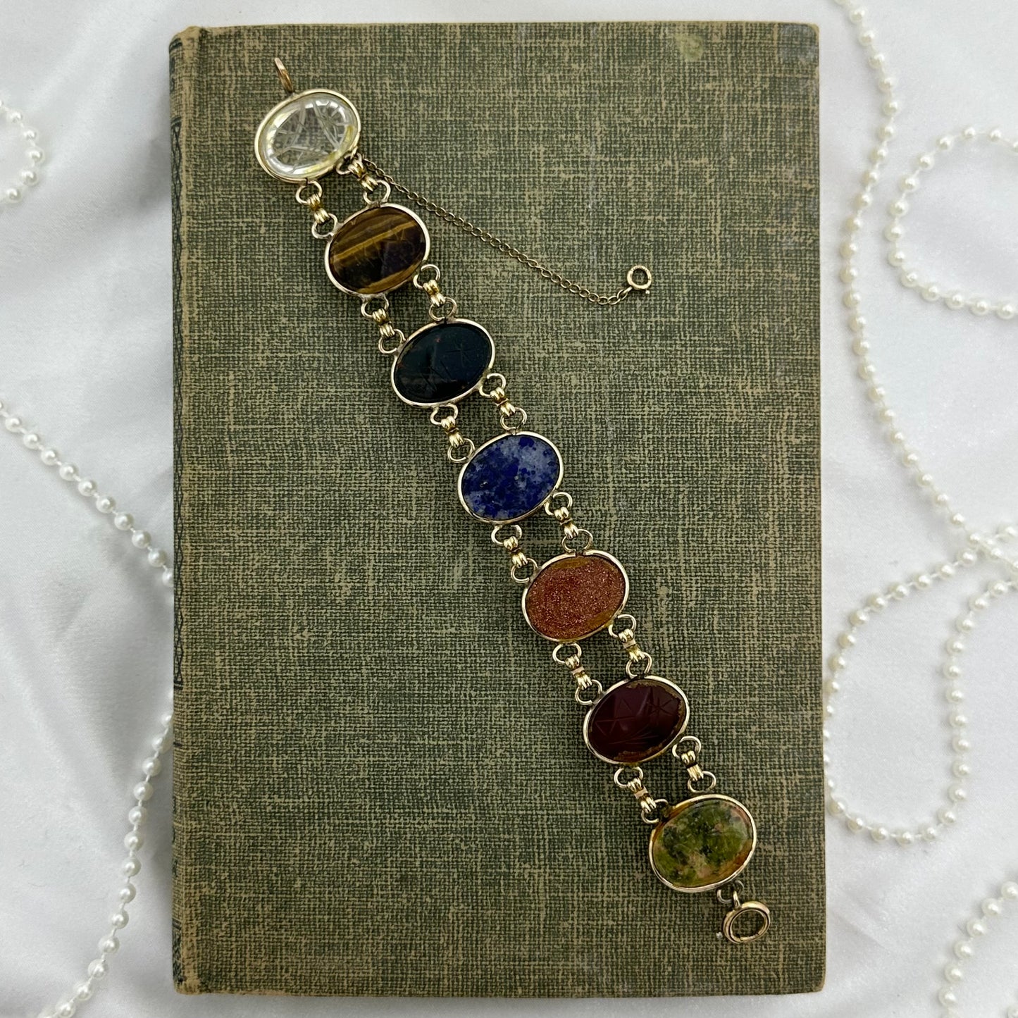 Chunky Vintage Gold Filled Scarab Bracelet