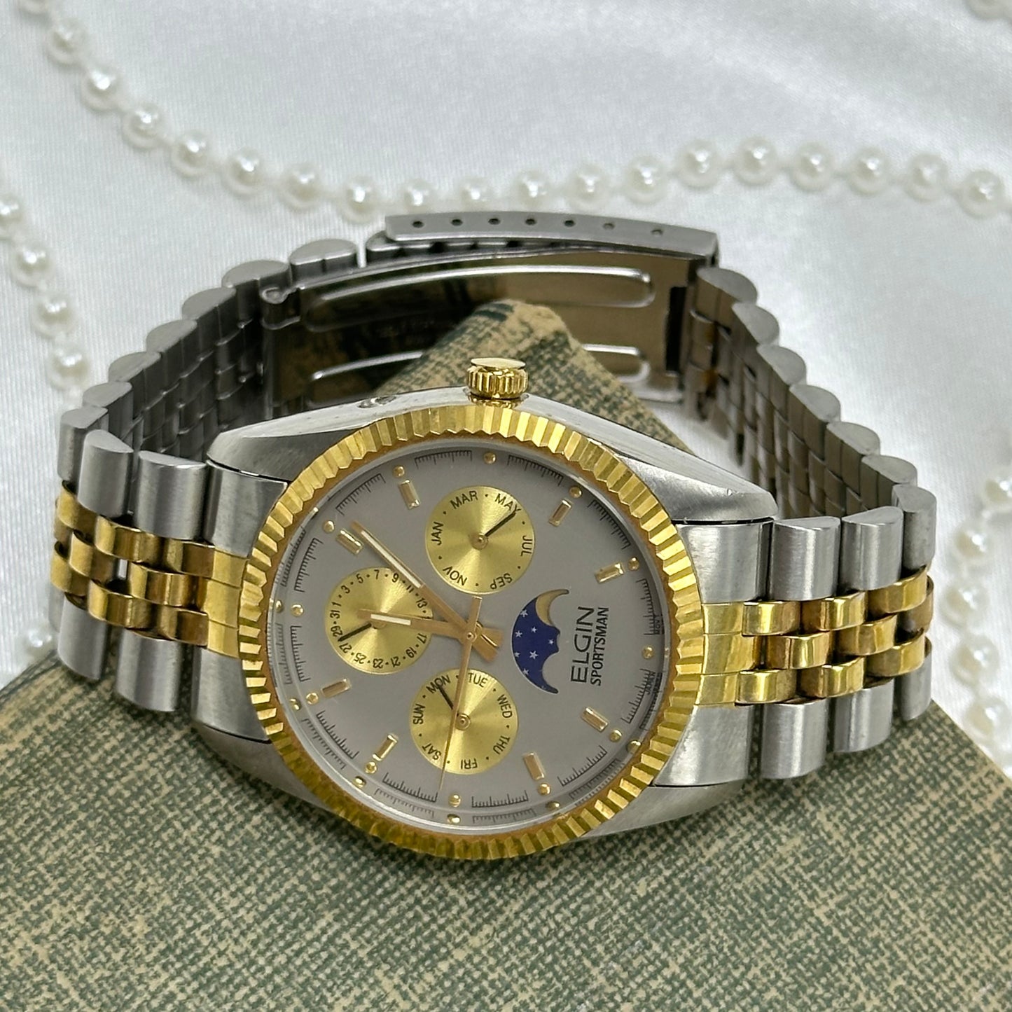 Two-Tone Moonphase Elgin Watch