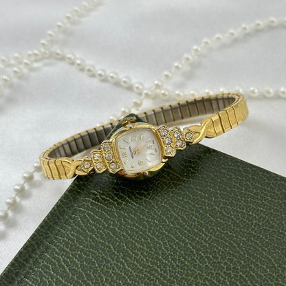 Dainty Gold Art Deco Wind-Up Cocktail Watch