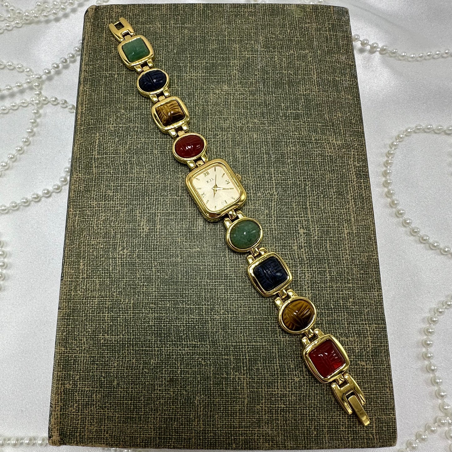 Gold Kenneth Jay Lane Scarab Watch