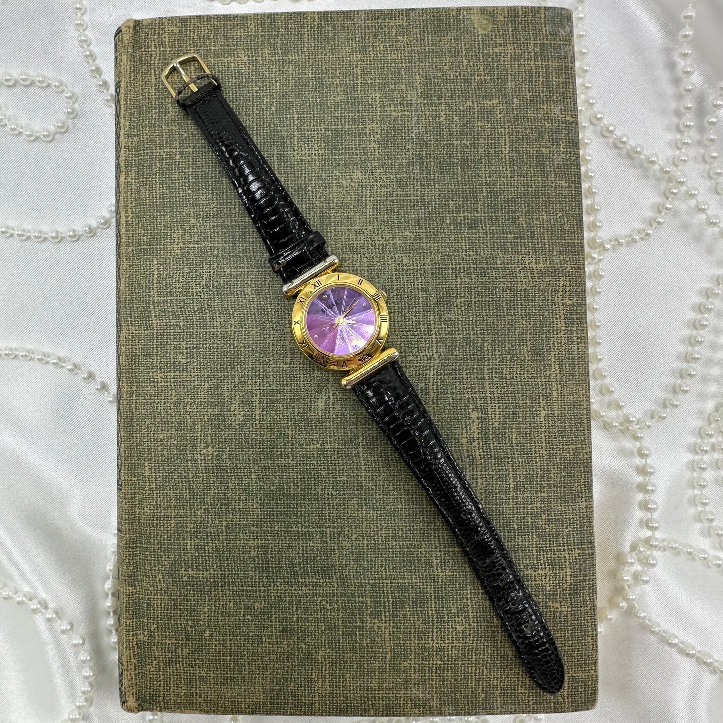 Gold Gitano Purple Diamond Dial Watch