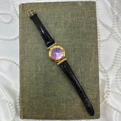 Gold Gitano Purple Diamond Dial Watch