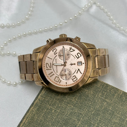 Rose Gold Michael Kors Runway Watch with Date Display