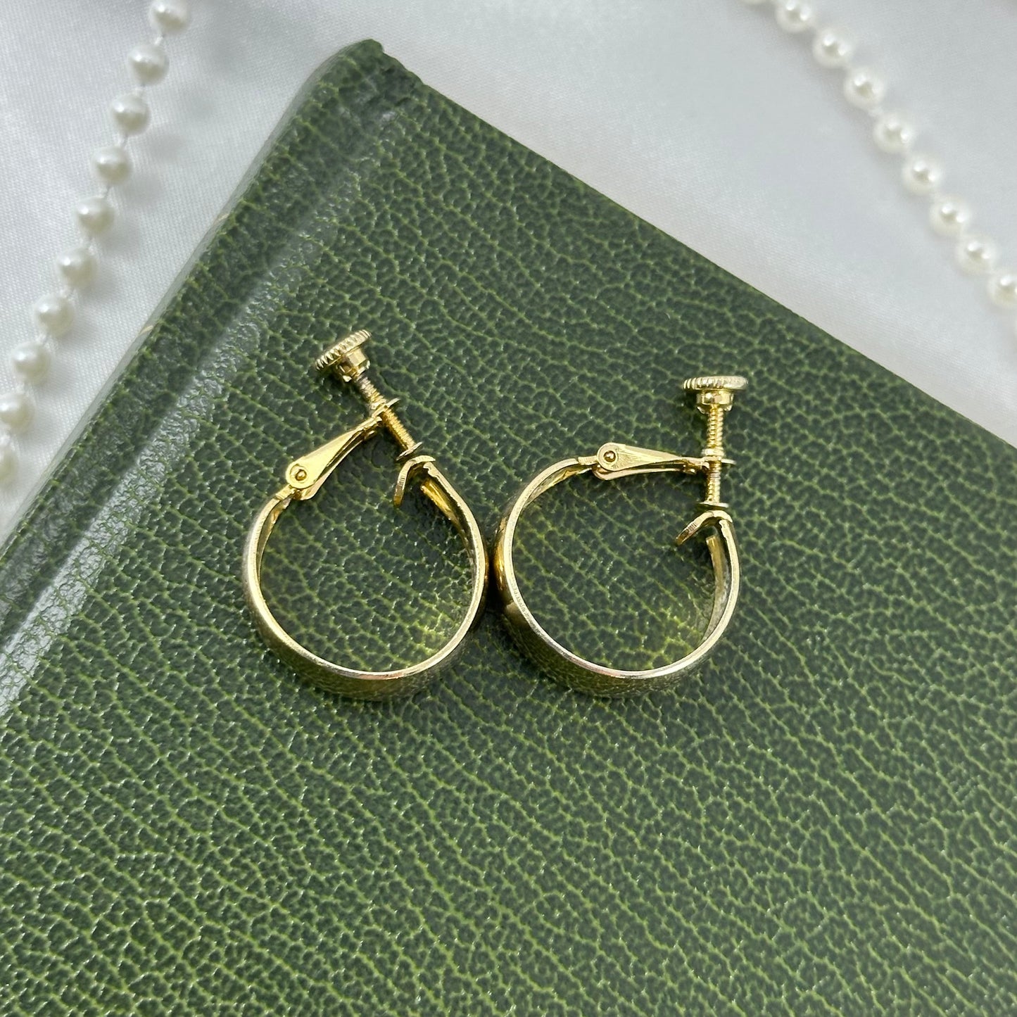 Gold Screw Back Hoop Earrings