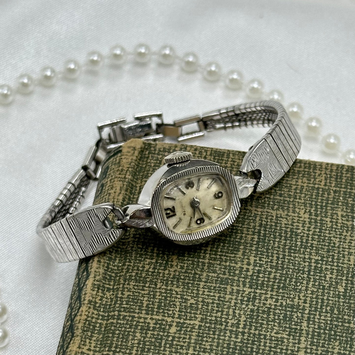 14k Gold Plated Silver 1950's Benrus Wind-Up Cocktail Watch
