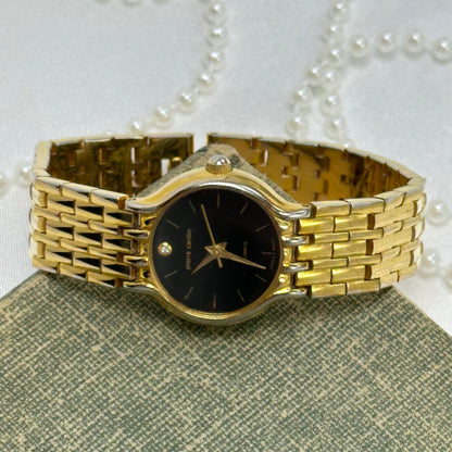 Pierre Cardin Vintage Gold Watch with Black Dial