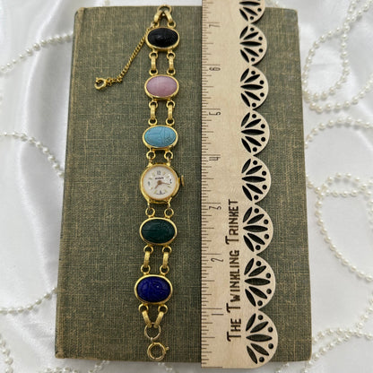 Vintage Gold Scarab Wind-Up Watch
