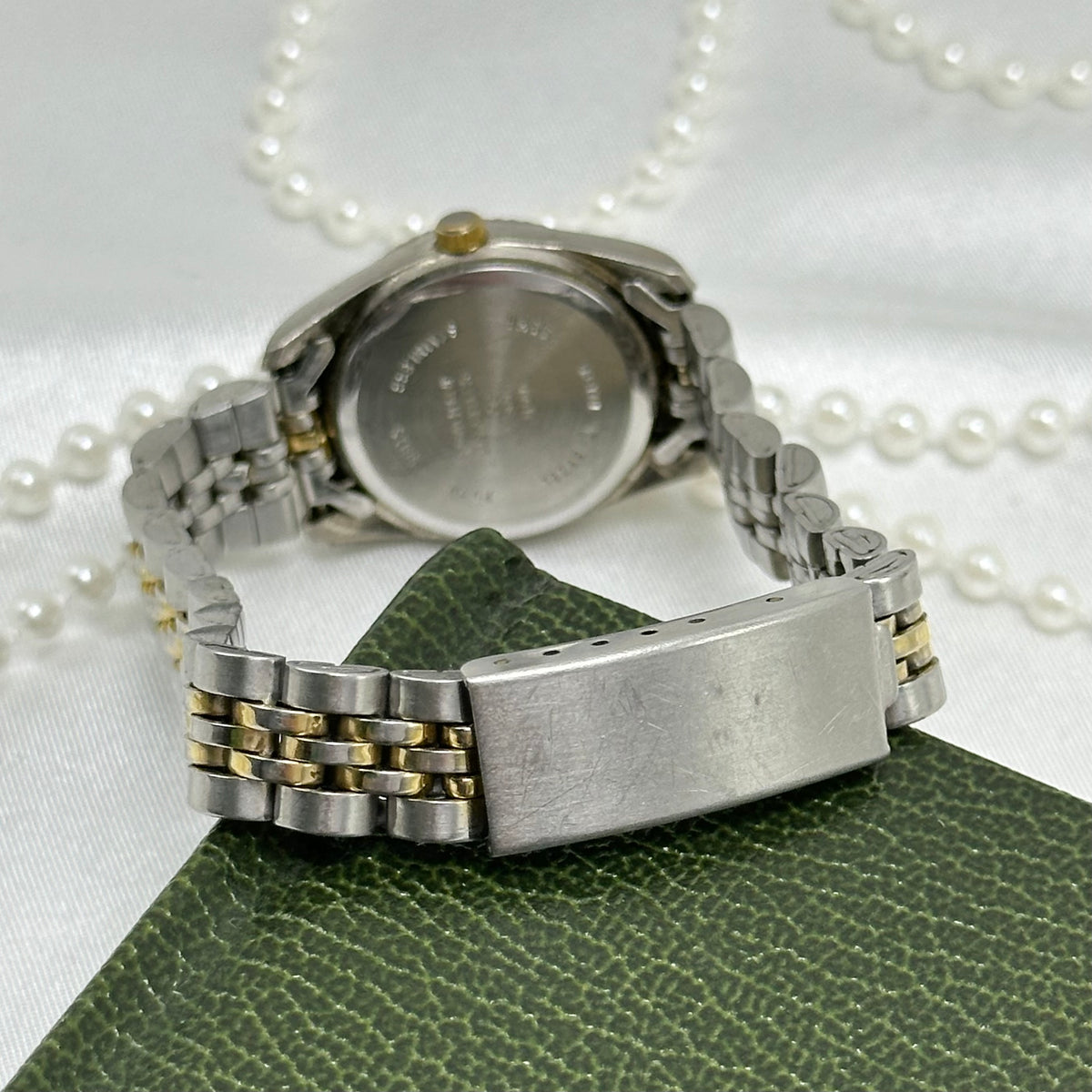 1990's Waltham Prestige Two-Tone Tank Watch with Champagne Dial