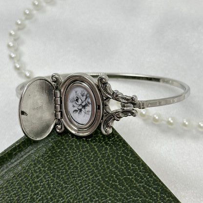1970's Vintage Silver Avon Hidden Locket Bangle