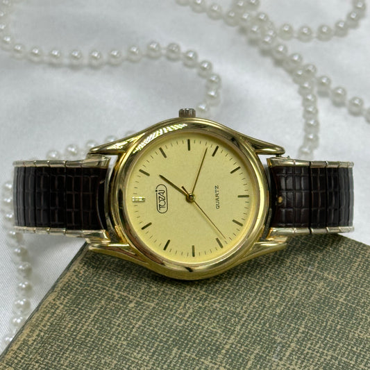 Vintage Tozai Round Dial Gold Watch