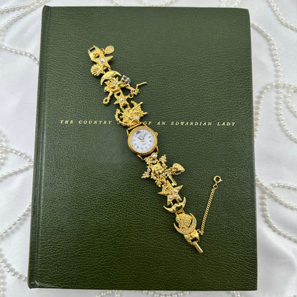 Rare AB Kirks Folly Gold Celestial Charm Watch