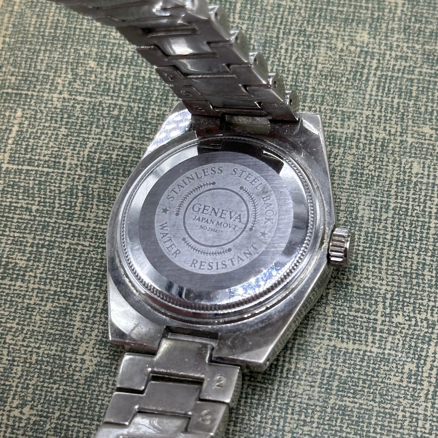Silver Iced Out Geneva Watch