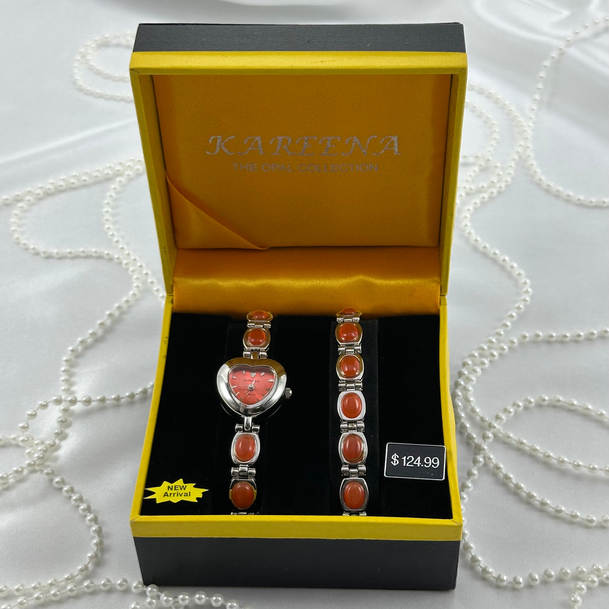 Vintage Kareena Opal Collection Watch and Bracelet Box Set
