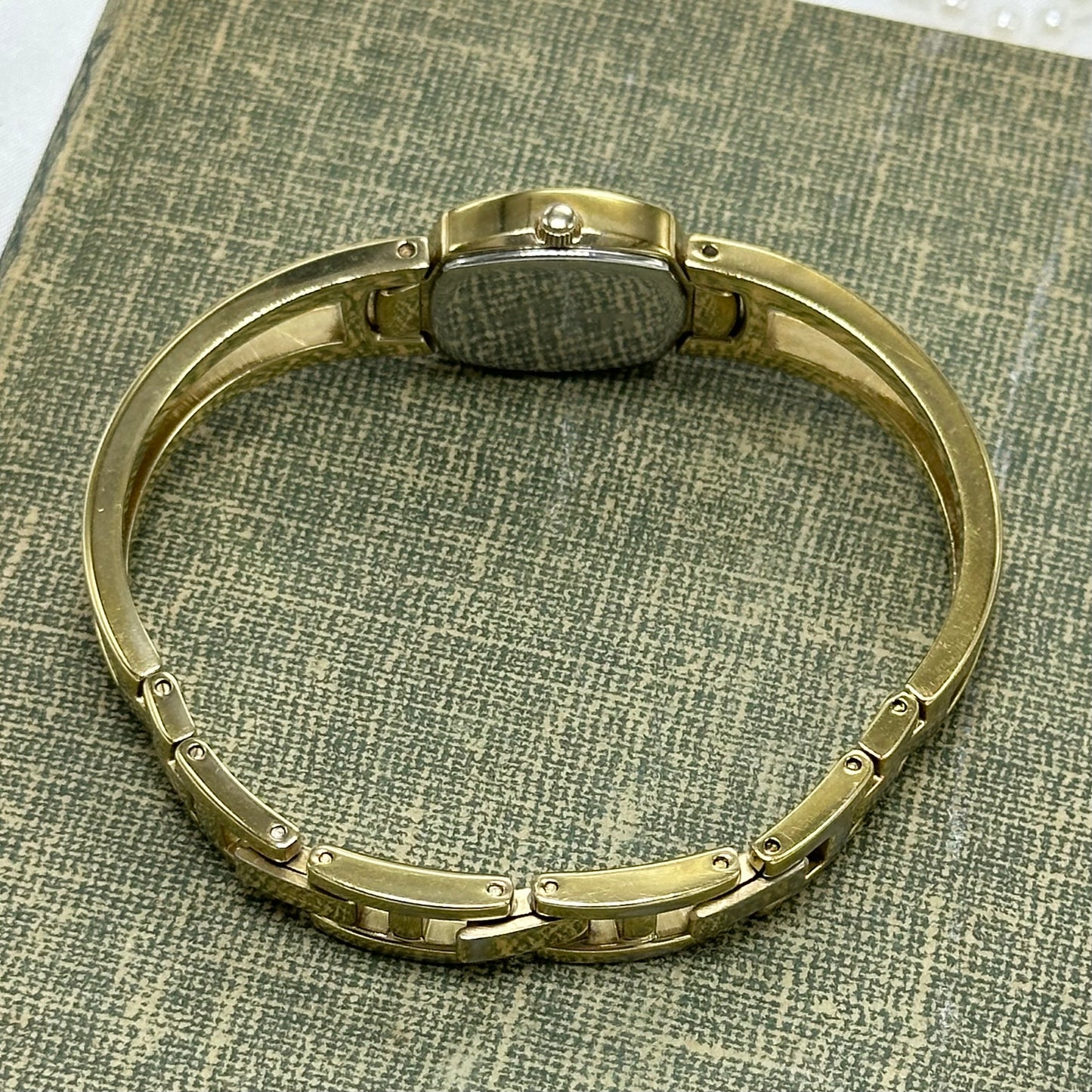 Gold Fossil Cuff Watch