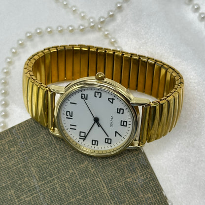 Gold Round Dial & Two-Tone Glow in the Dark Hands Watch Bundle