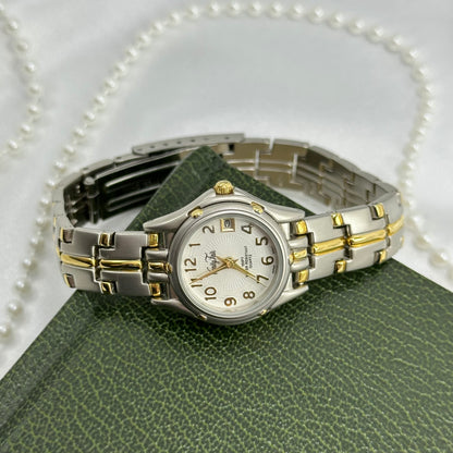 Vanity Fair Two-Tone Tank Watch with Date Display
