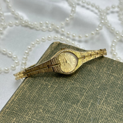 Dainty Gold Helbros Heart Watch