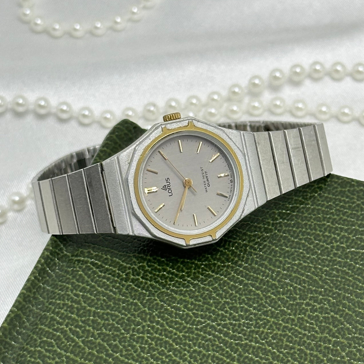 Two-Tone Vintage Lorus Watch with Octagon Dial