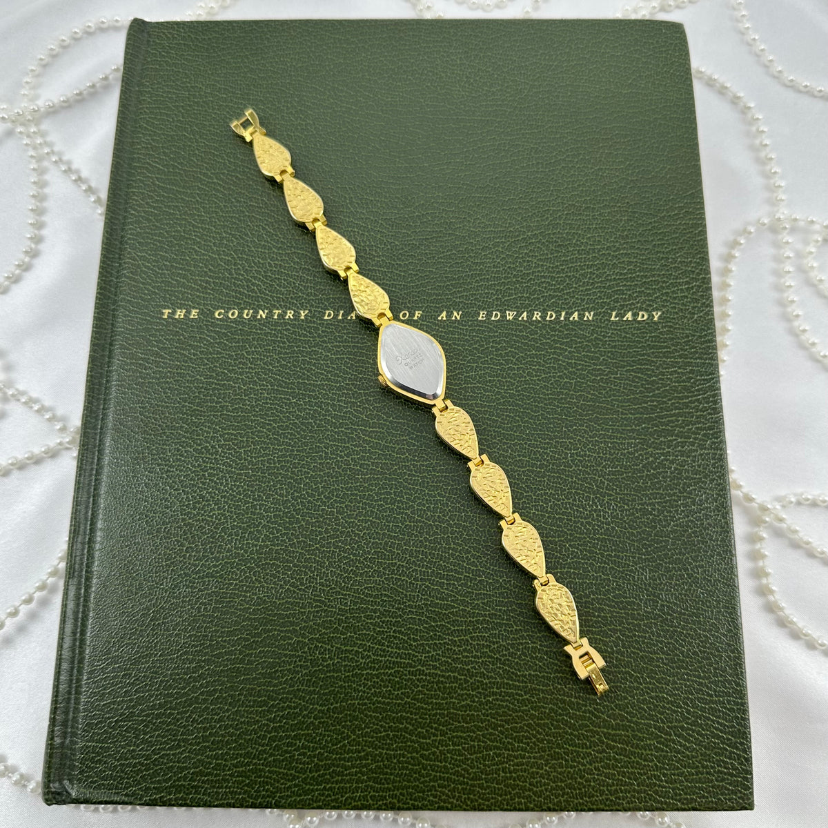 Gold Abalone Watch with Diamond Shaped Dial