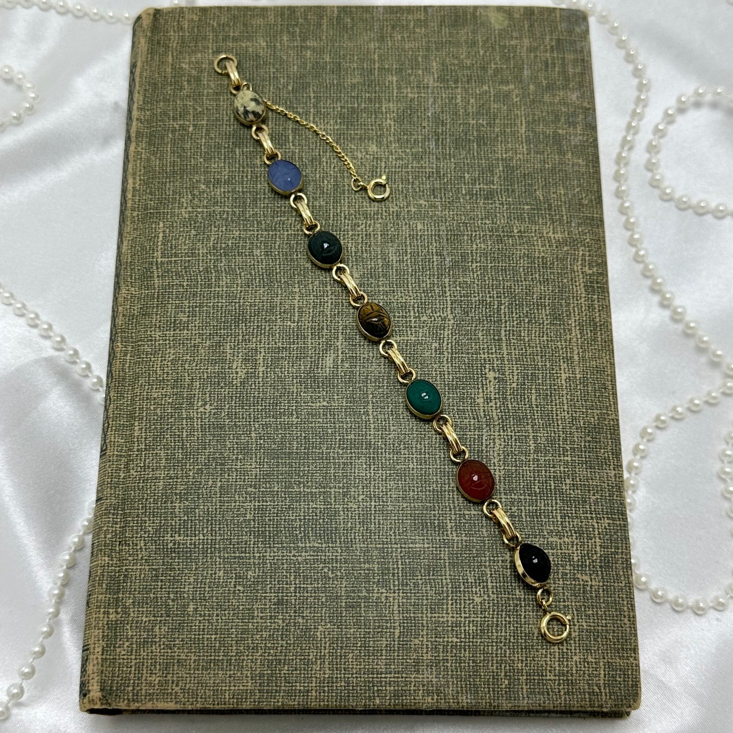 Vintage Gold Filled Scarab Bracelet