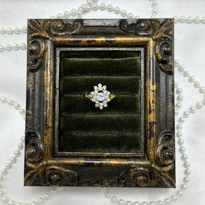 Light Purple Cubic Zirconia Stone Vintage Deadstock Cocktail Ring 14k Gold Electroplated