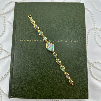 Gold Abalone Watch with Diamond Shaped Dial