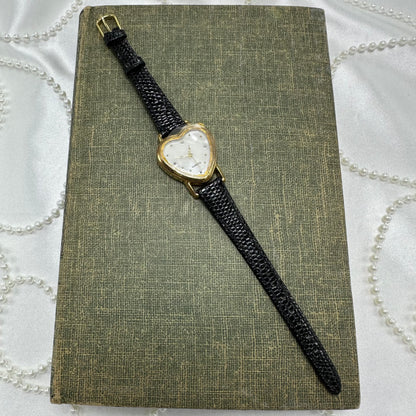 Vintage Avon Gold Heart Watch with Mother of Pearl Dial
