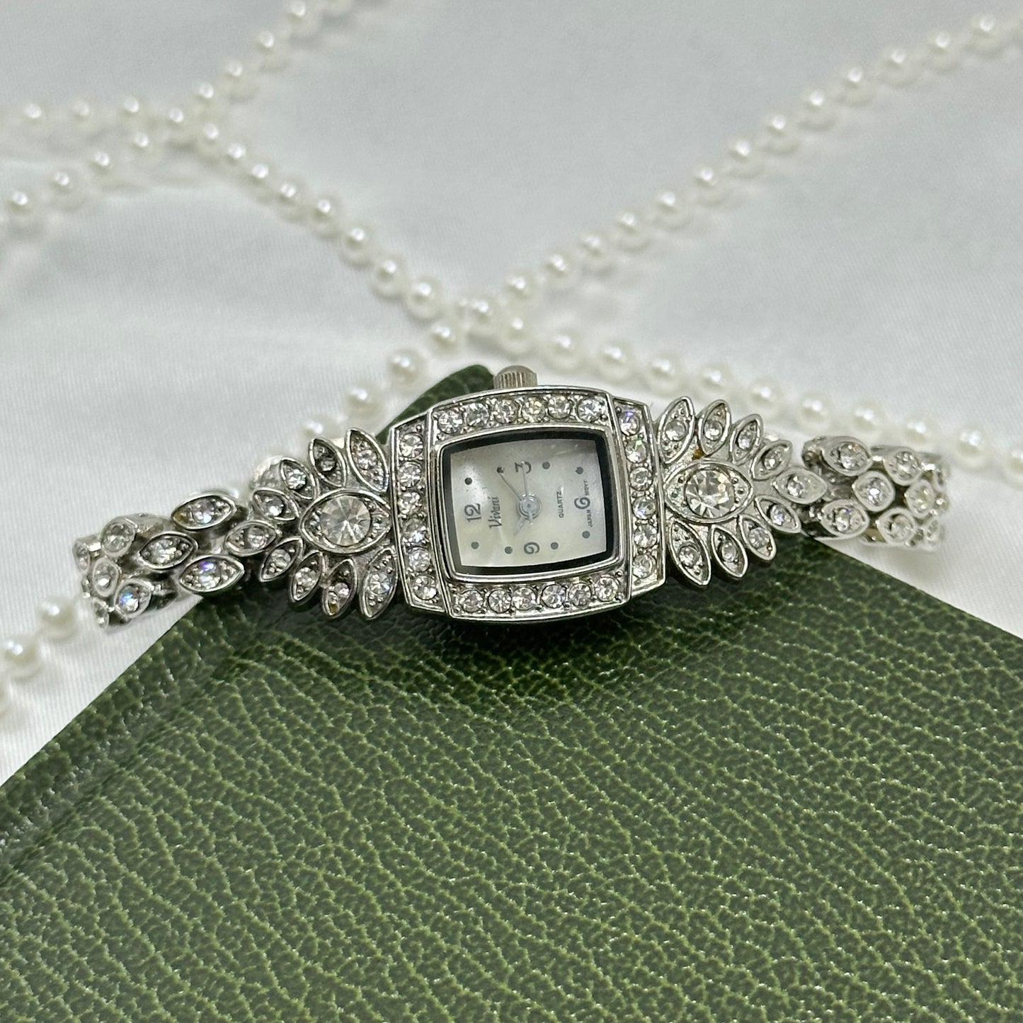 Elegant Crystal Silver Vivani Watch