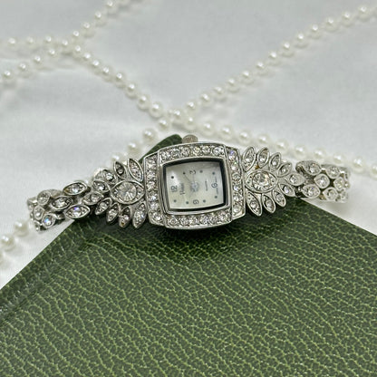 Elegant Crystal Silver Vivani Watch
