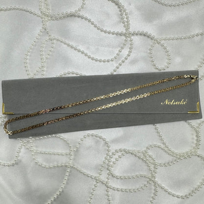 Vintage Flat Gold Chain with Original Velvet Pouch