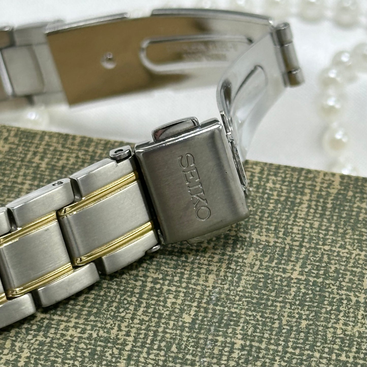 Two-Tone Blue Dial Solar Seiko Watch
