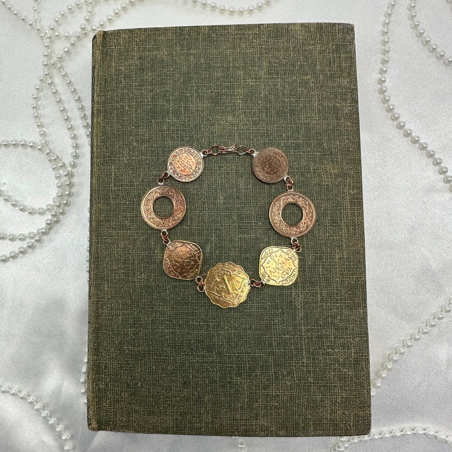 Vintage Copper Coin Bracelet