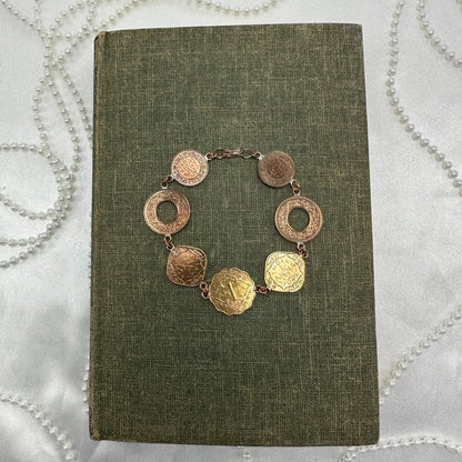 Vintage Copper Coin Bracelet