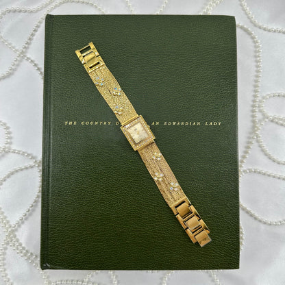 AB Flower Stone Rare Gold Vintage Kirks Folly Watch