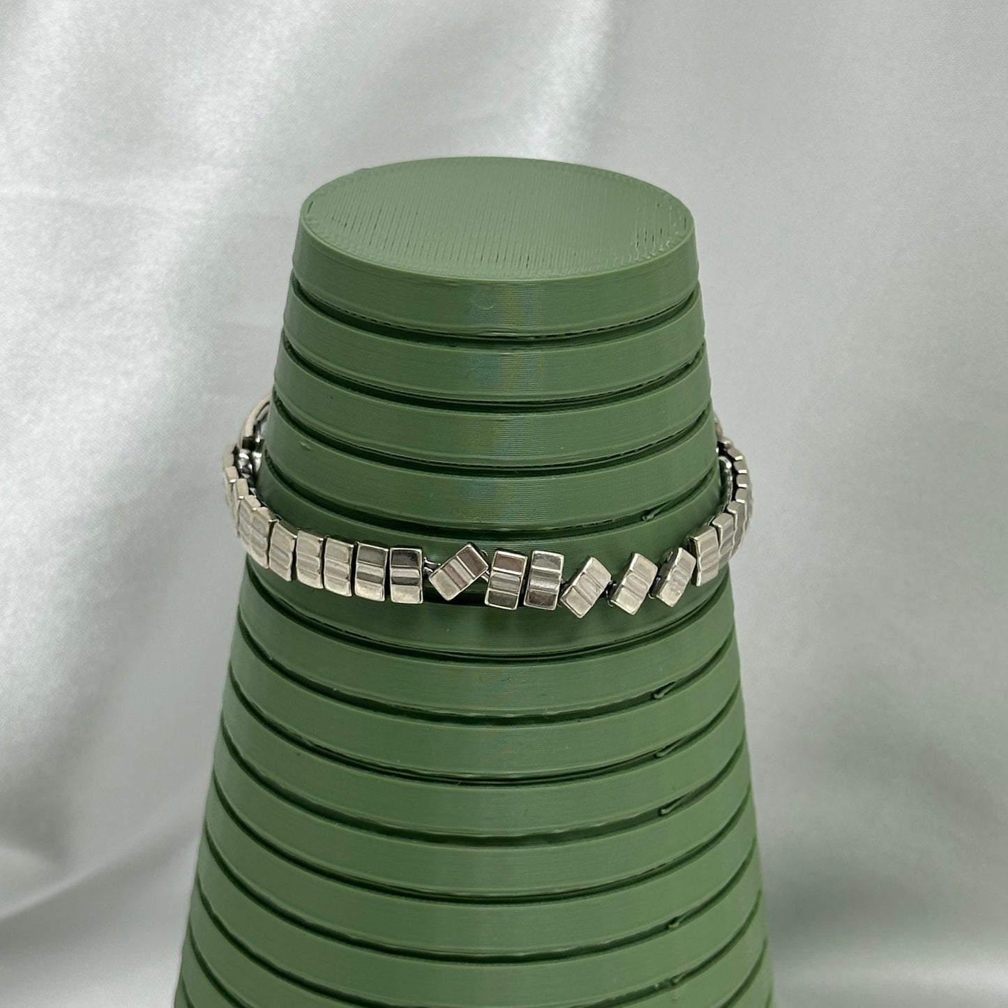 Dainty 10k RGP Silver Bulova Wind-Up Watch with Elegant Band