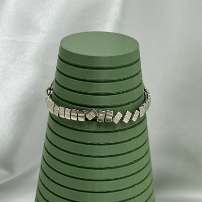 Dainty 10k RGP Silver Bulova Wind-Up Watch with Elegant Band