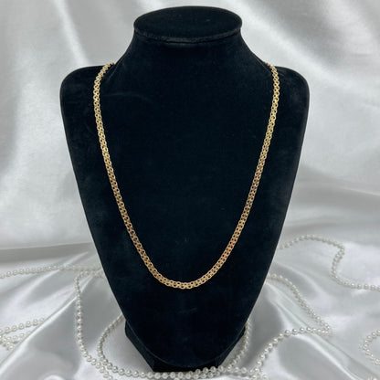 Vintage Flat Gold Chain with Original Velvet Pouch