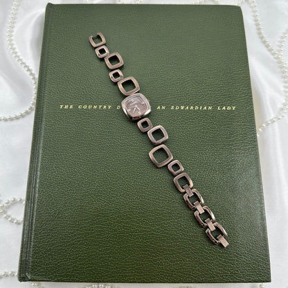 Geometric Square Band Vintage Chocolate Brown Fossil Watch
