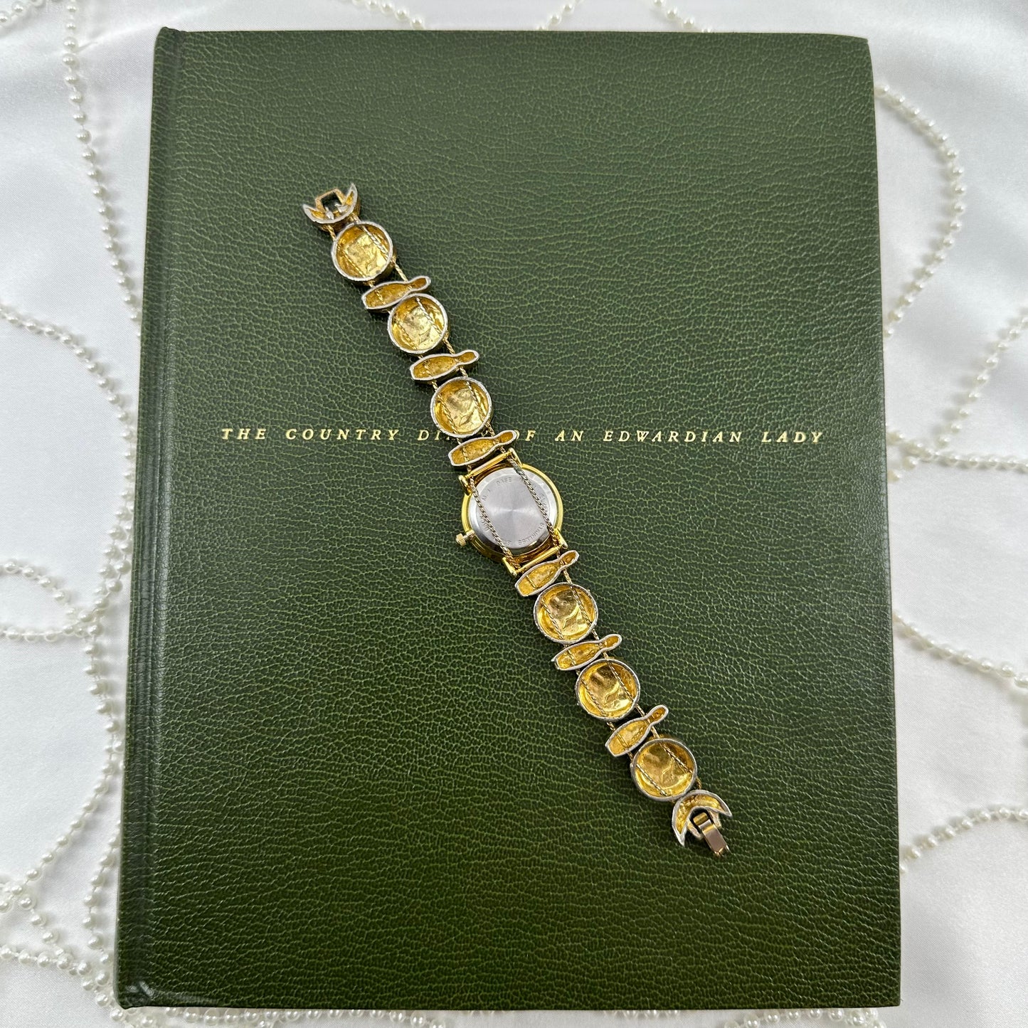 Rare Bowling Slide Charm Watch with Mother of Pearl Dial