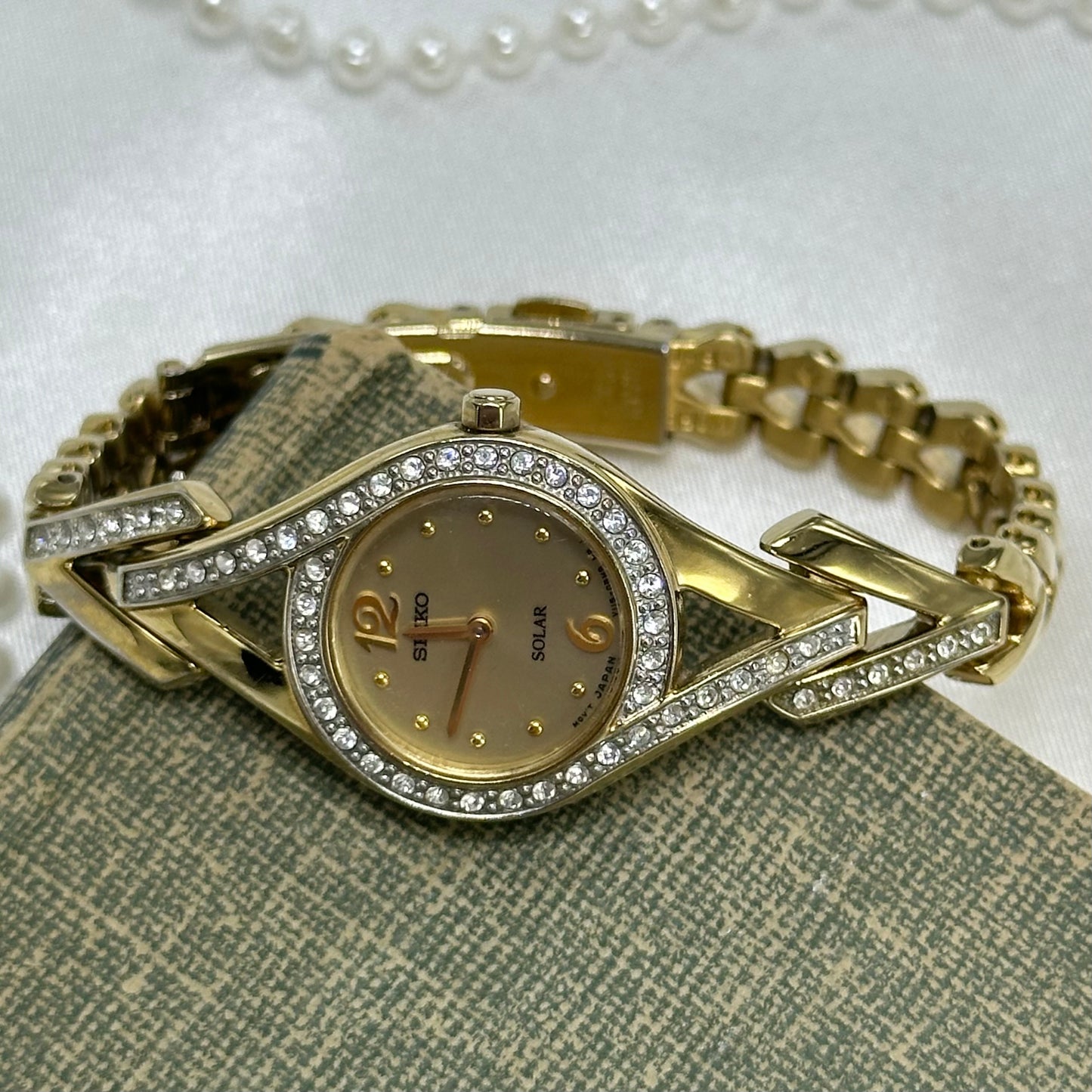 Swarovski Crystal-Accented Solar Seiko Watch