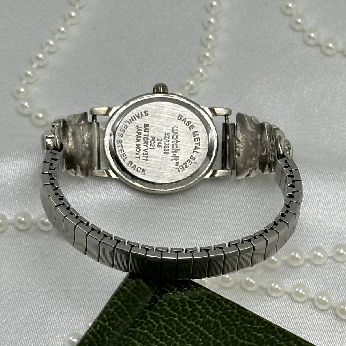 Oval Dial Watch with Sterling Silver and Opal Band